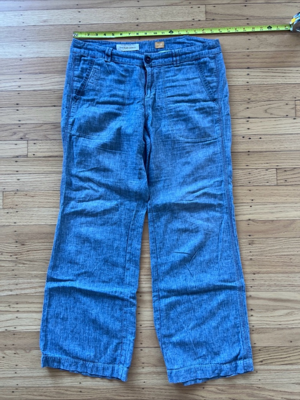 Pilcro and the Letterpress Linen Blue Pants Women’s 35 X 29.5